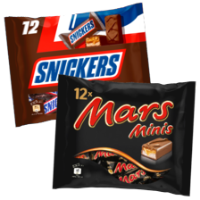 Mars, Twix, Bounty, Snickers of Milky Way mini's